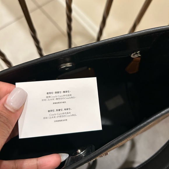 Coach Tan and Black Floral Crossbody Bag - Picture 4 of 8